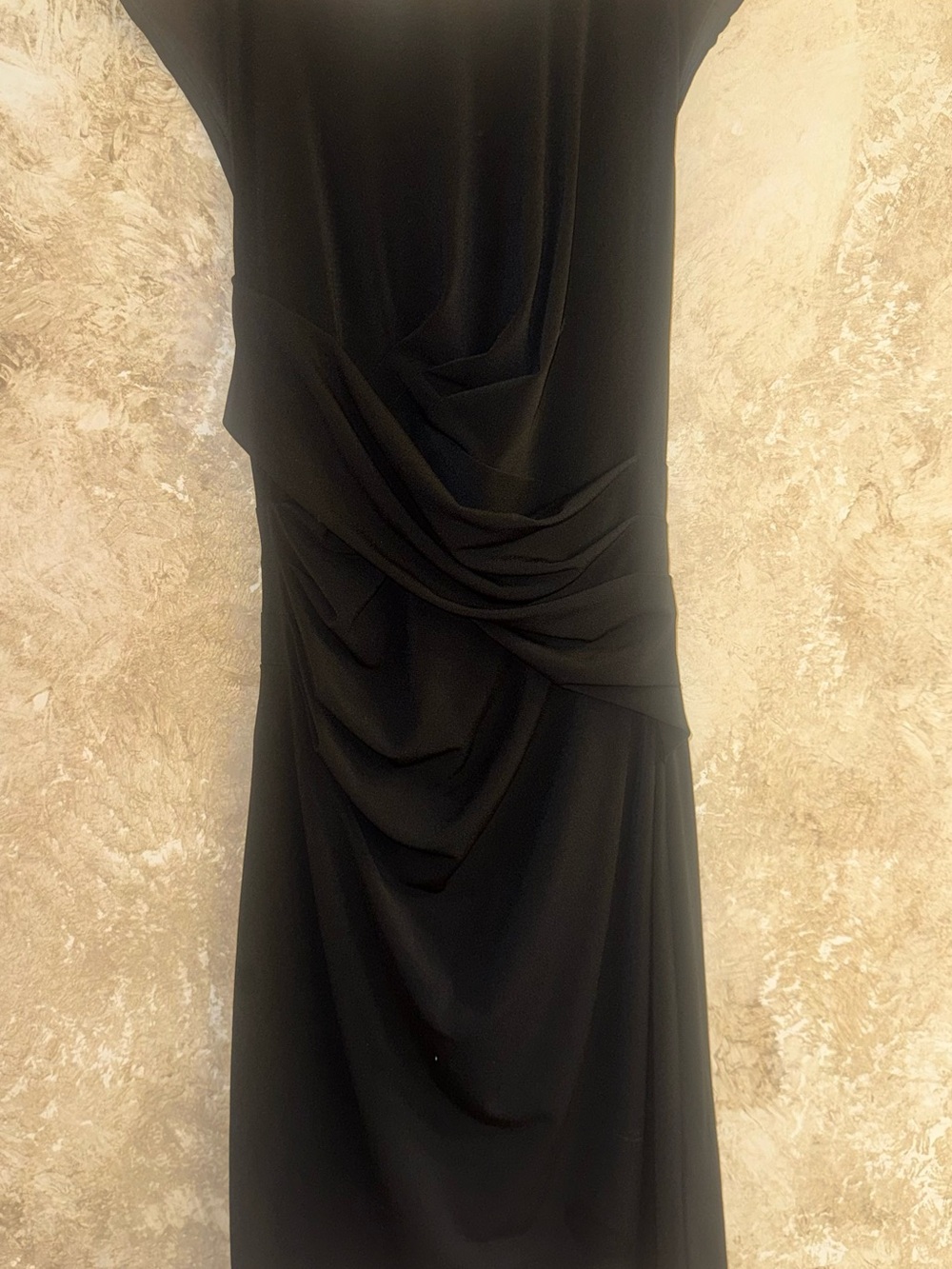 Banana Republic Black Draped Midi Dress
